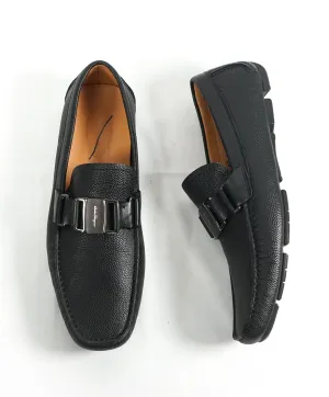 SALVATORE FERRAGAMO - “Sardegna" Black Iconic Pebbled Loafers - 8.5 D