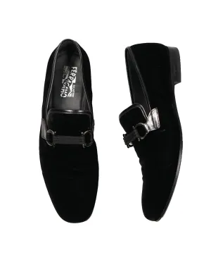 SALVATORE FERRAGAMO - Velvet "PARTY" Loafers In Black  - 11.5D