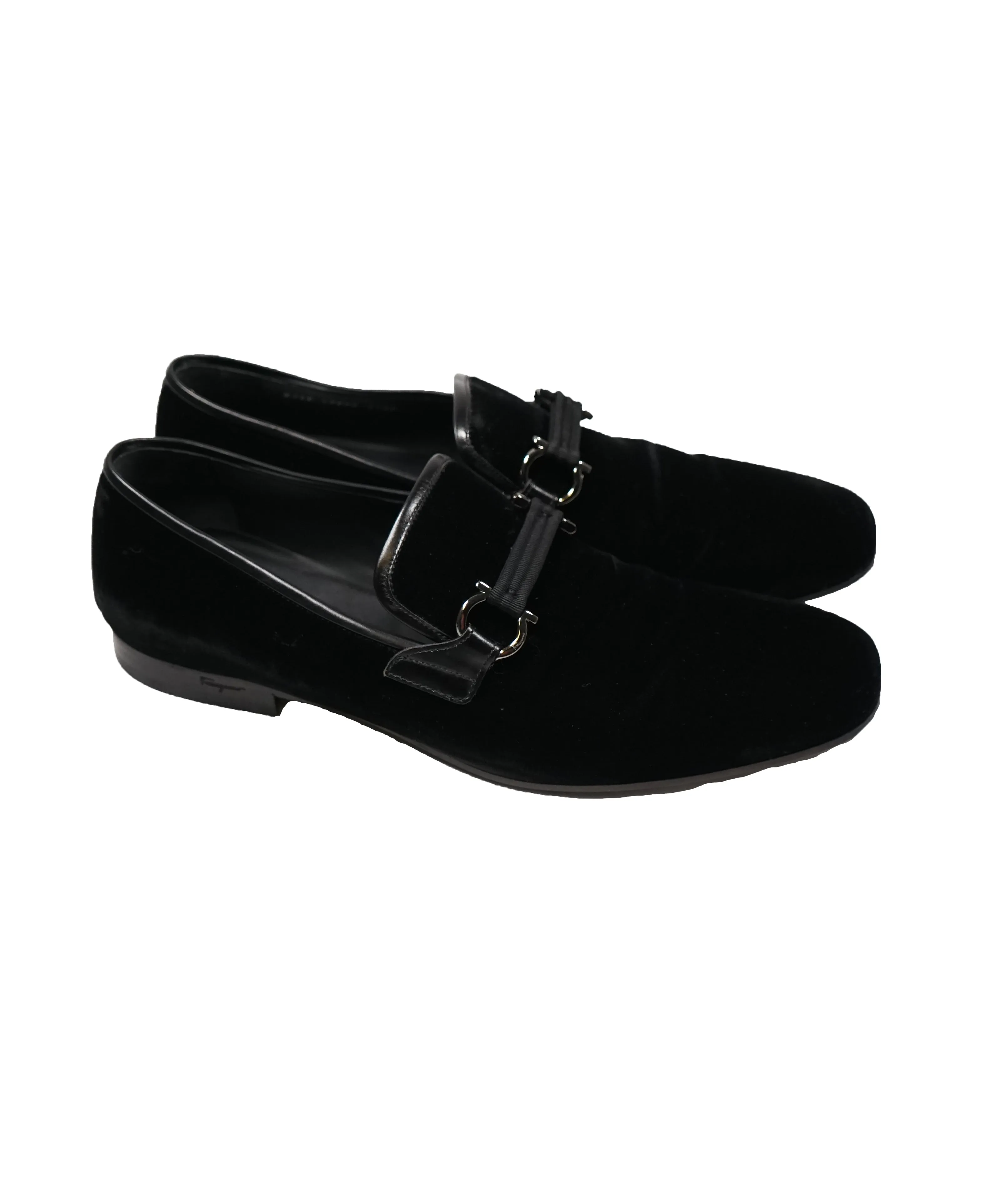 SALVATORE FERRAGAMO - Velvet "PARTY" Loafers In Black  - 11.5D