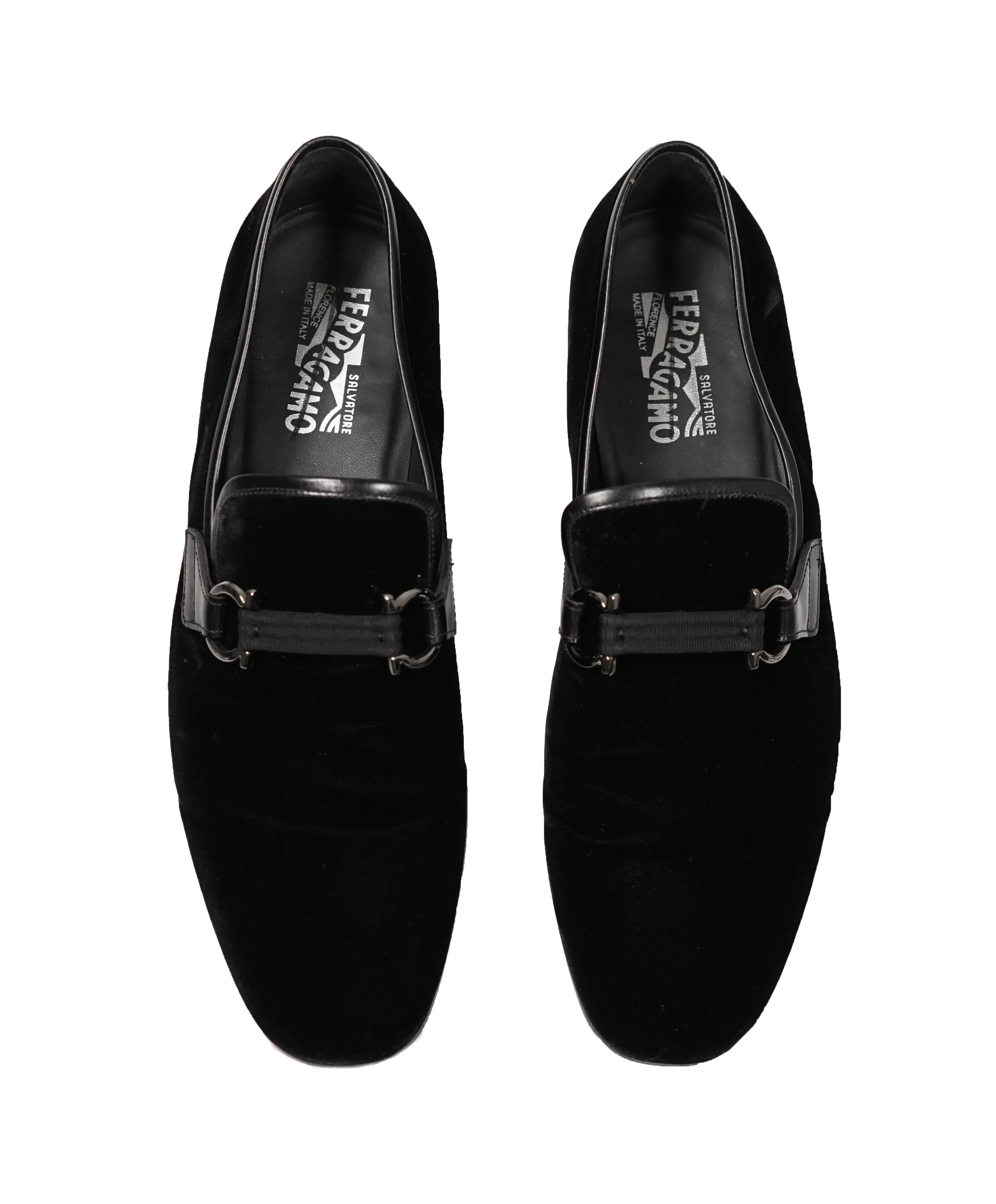 SALVATORE FERRAGAMO - Velvet "PARTY" Loafers In Black  - 11.5D
