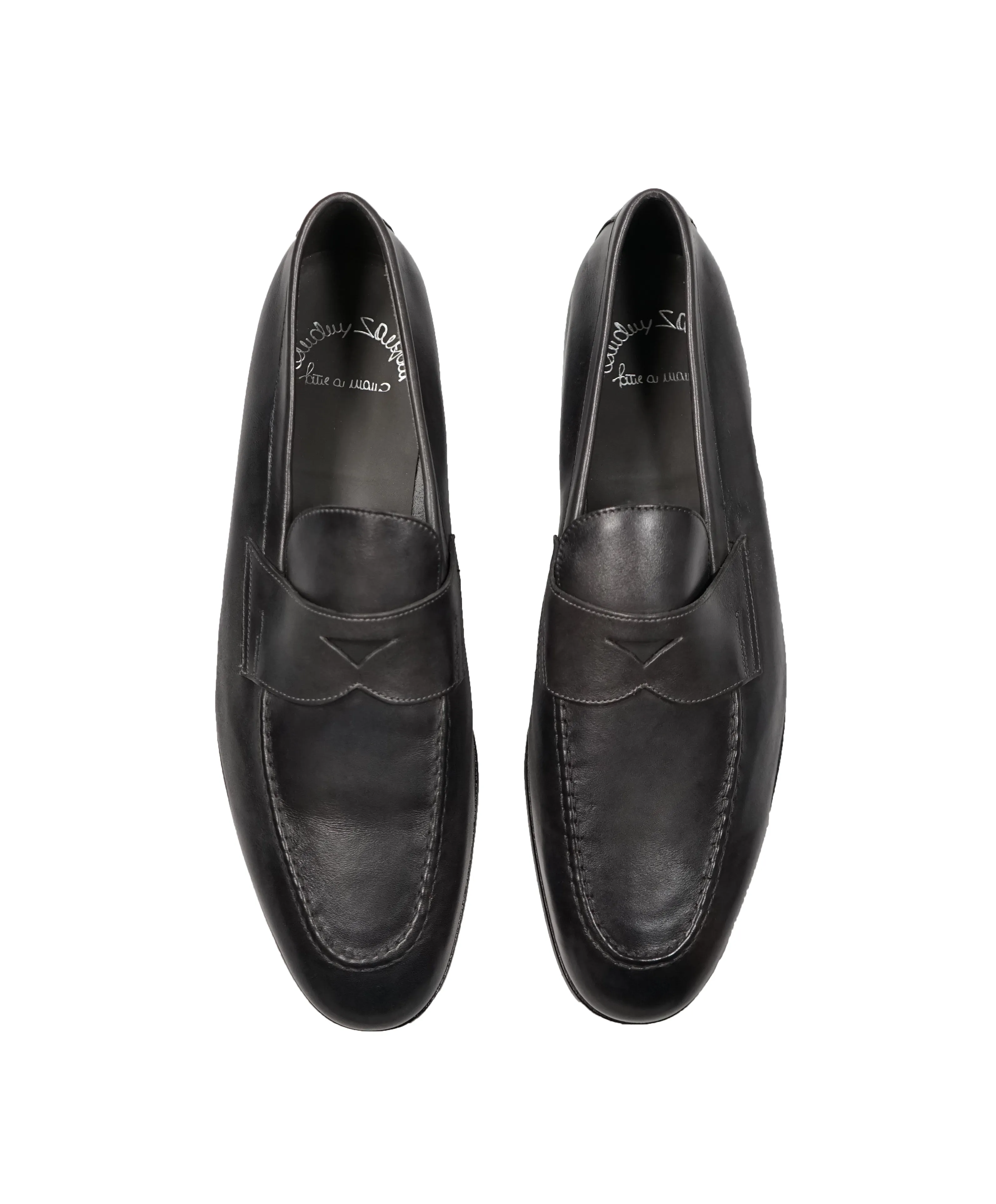 SANTONI - Hand Patina “Fatte A Mano” Penny Loafers - 12.5