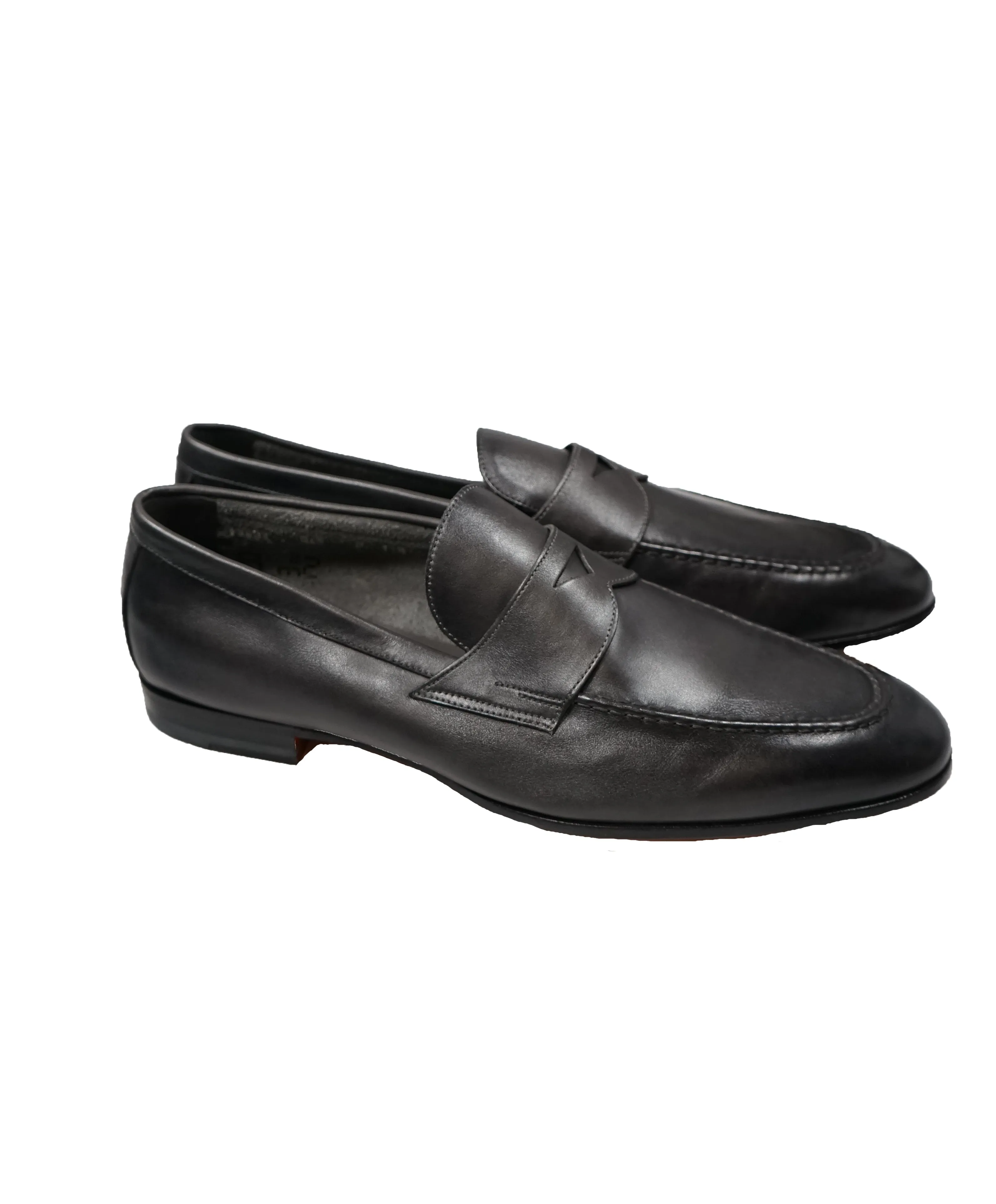 SANTONI - Hand Patina “Fatte A Mano” Penny Loafers - 12.5