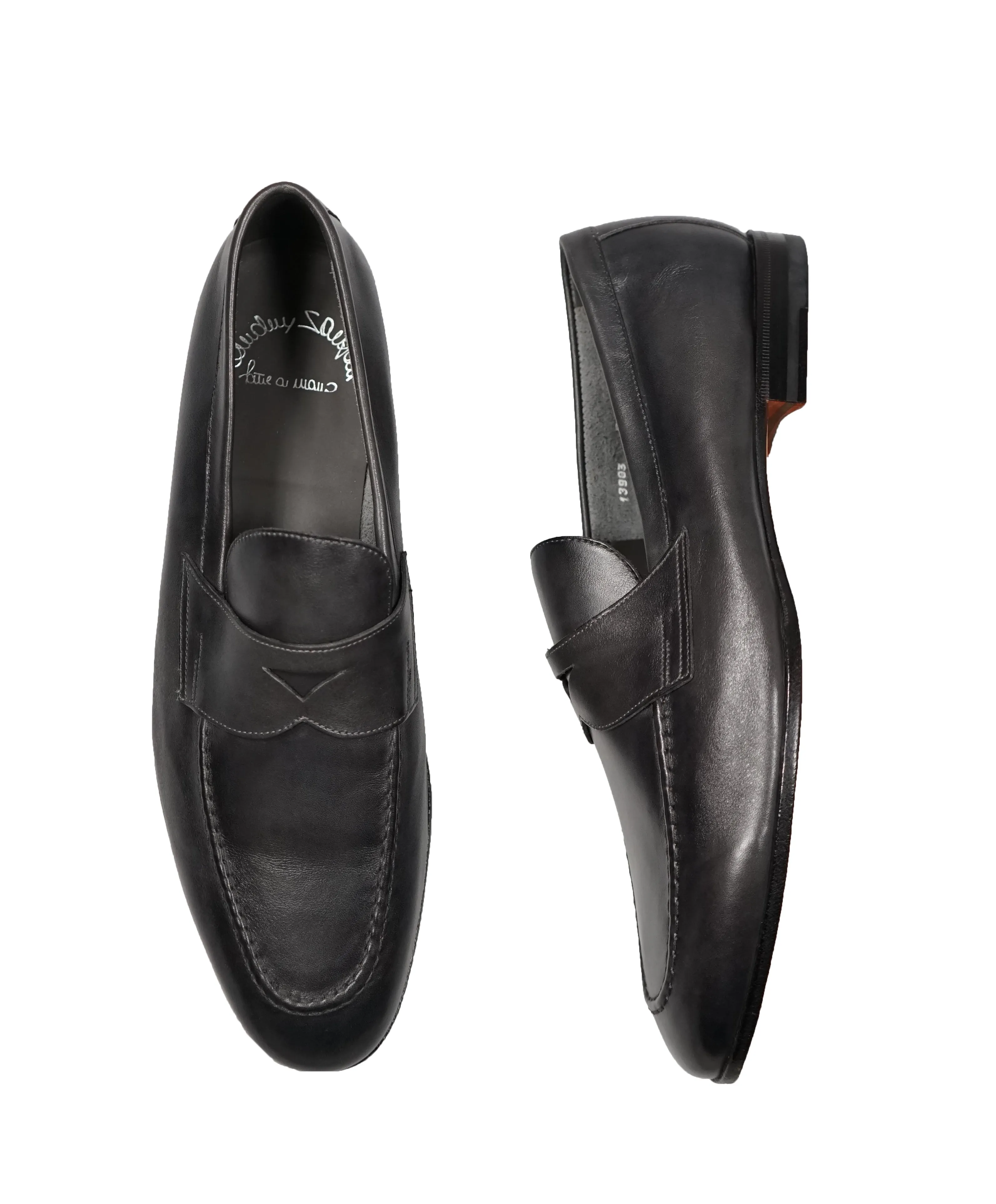 SANTONI - Hand Patina “Fatte A Mano” Penny Loafers - 12.5