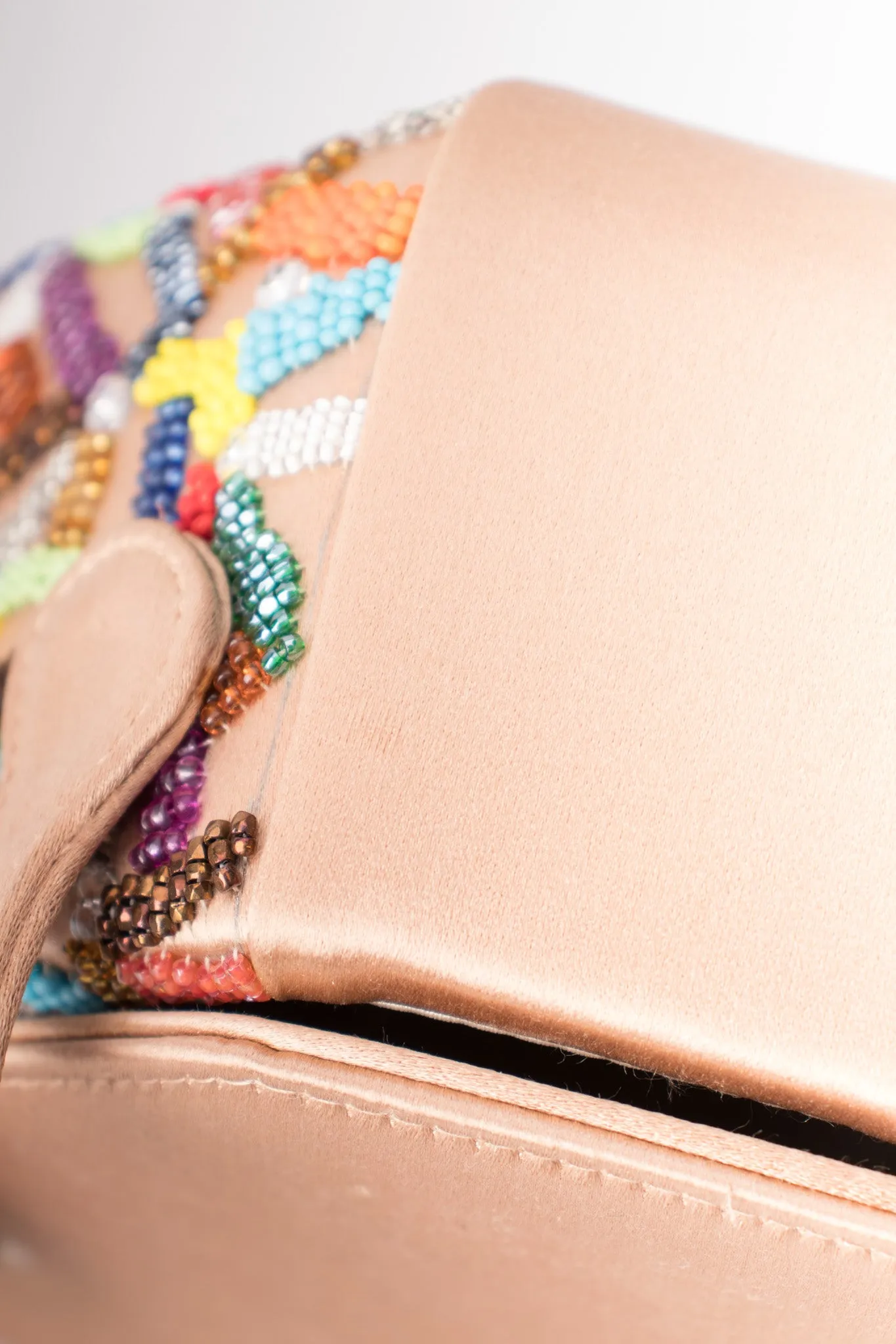 Satin Rainbow Beaded Box Bag