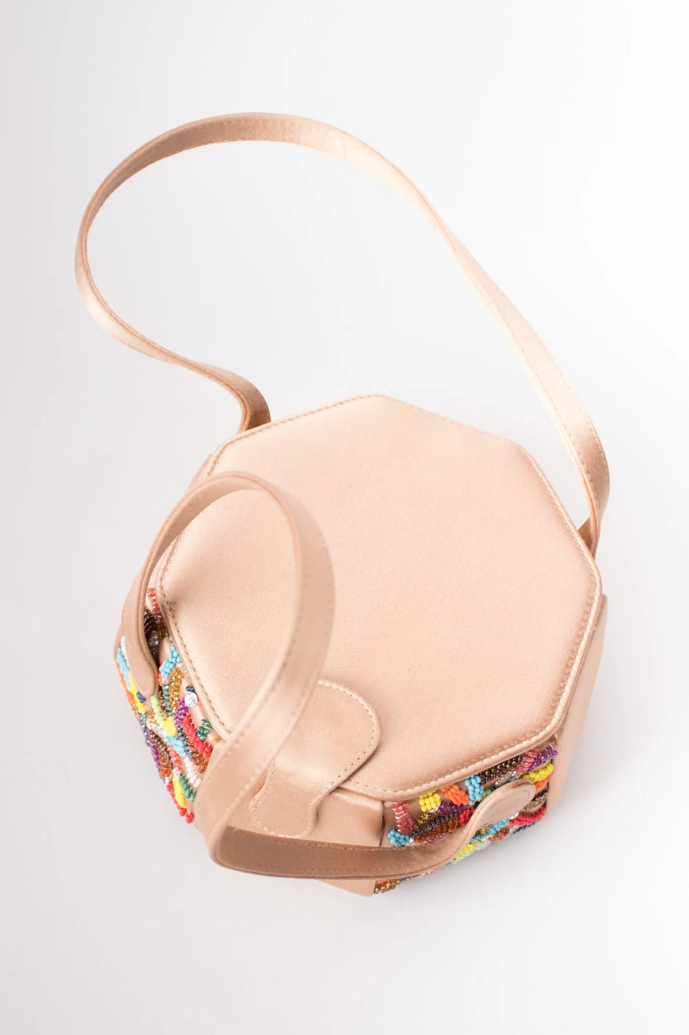 Satin Rainbow Beaded Box Bag