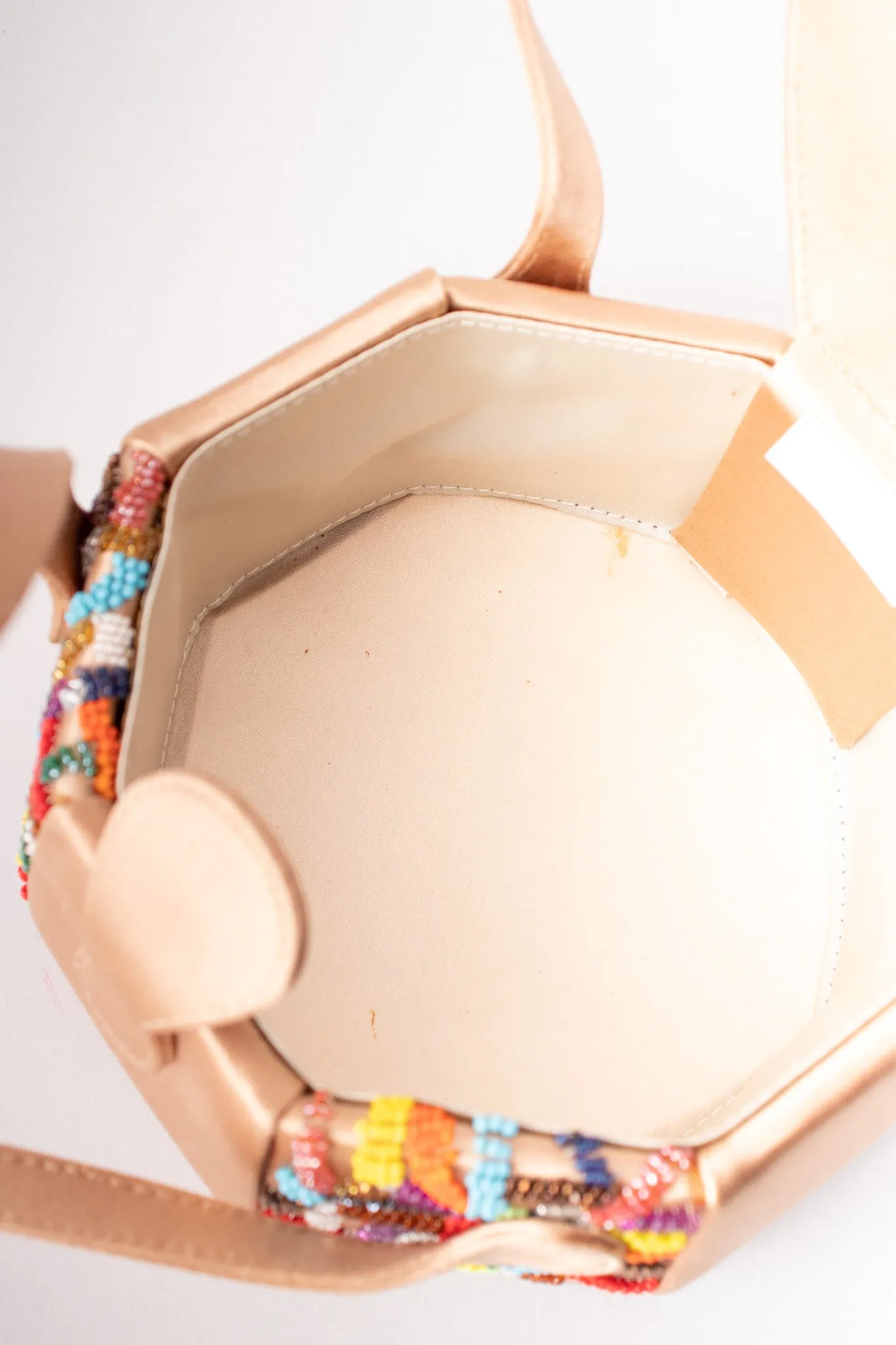 Satin Rainbow Beaded Box Bag
