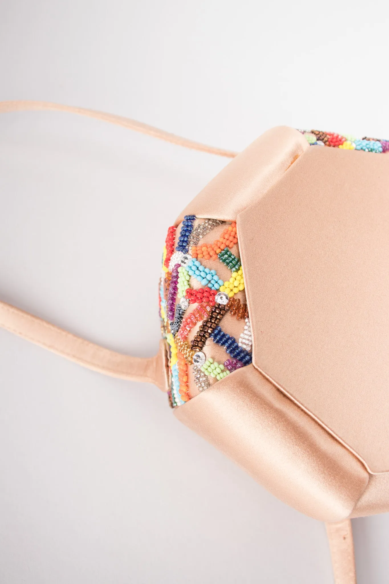 Satin Rainbow Beaded Box Bag