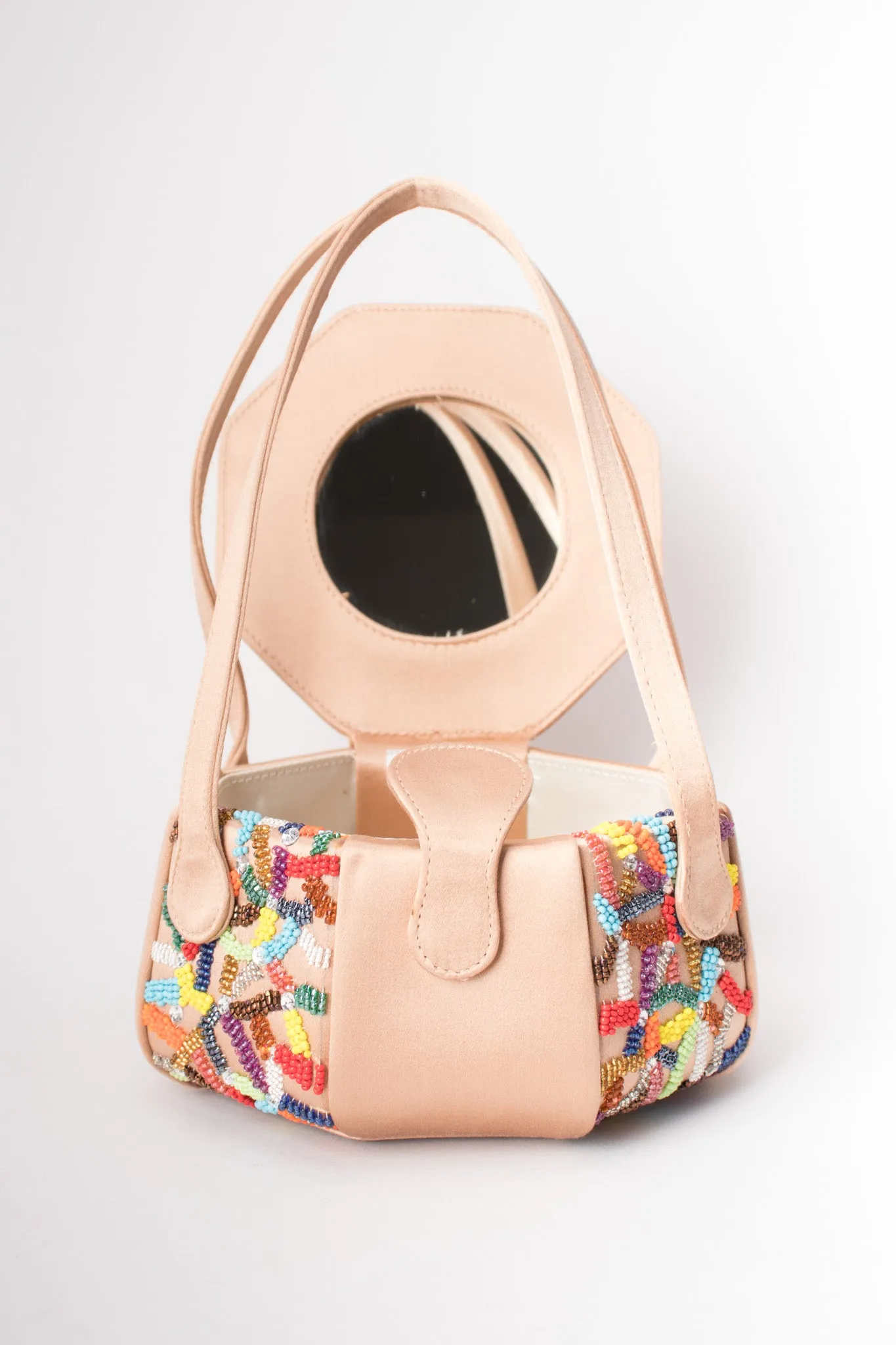 Satin Rainbow Beaded Box Bag