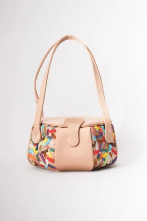 Satin Rainbow Beaded Box Bag