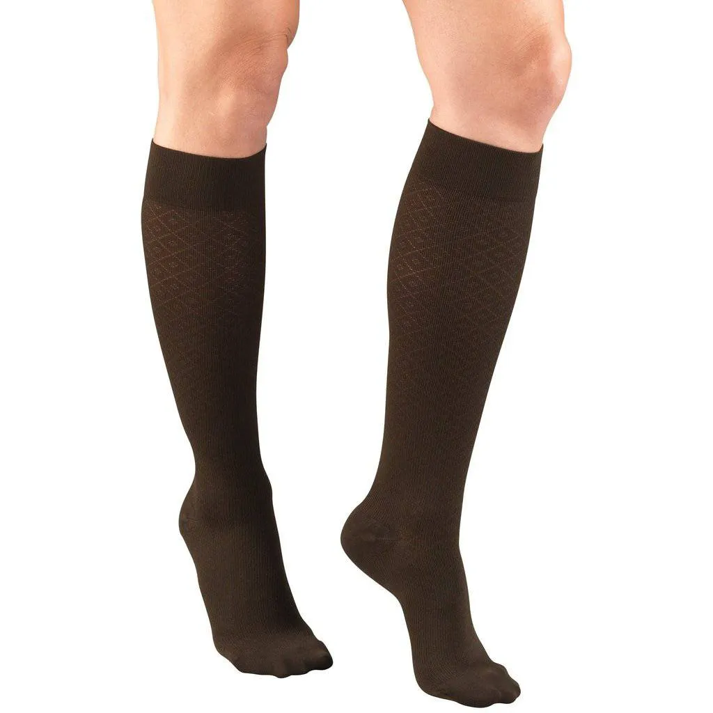 Second Skin Women's Diamond Knit 15-20 mmHg Trouser Socks