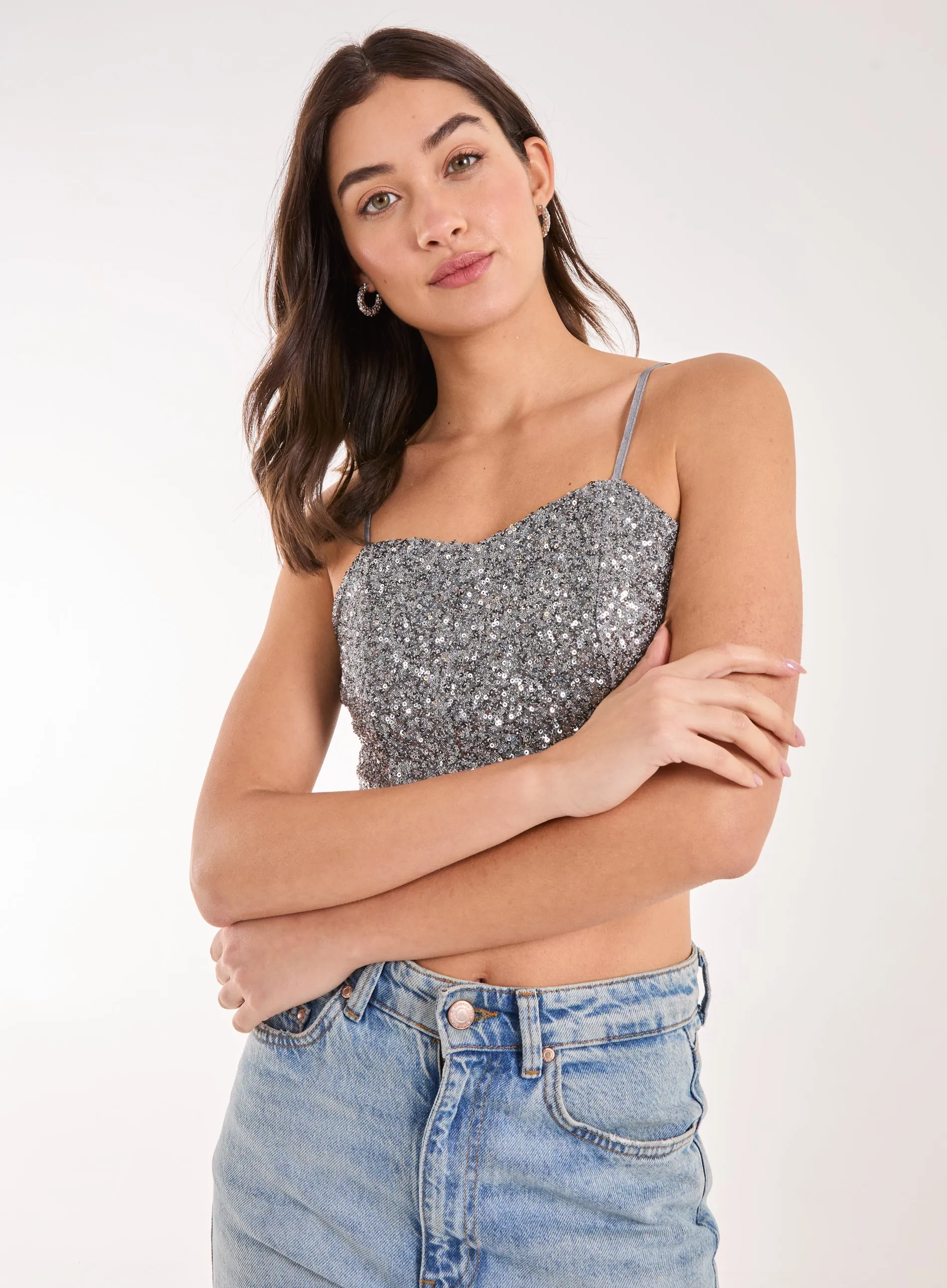 Sequin Corset Top