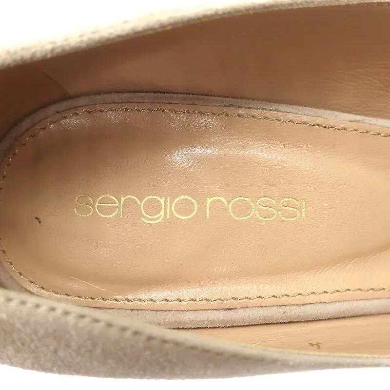 Sergio Rossi Godiva 90 Pumps Nude Suede Size 38.5 Pointed Toe Heels