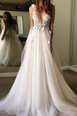 Sexy Prom Dresses A-line Spaghetti Straps Floor-length Sleeveless Chic Tulle Prom Dress/Evening Dress OHC208