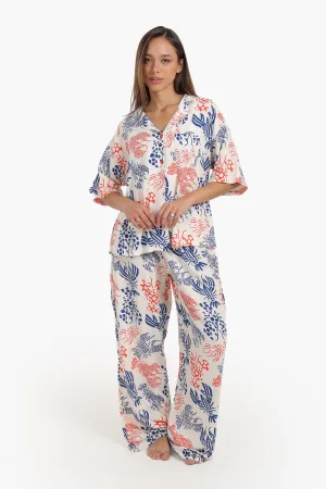 Short Sleeve Printed Pyjama Set