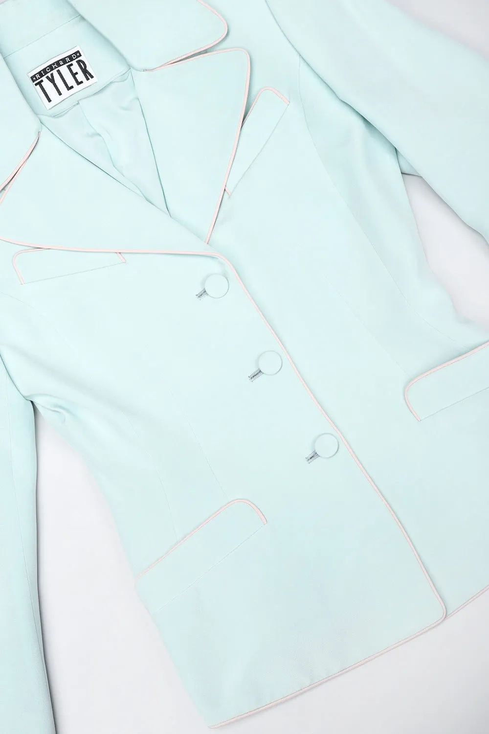 Silk Piped Pajama Jacket & Skirt Set