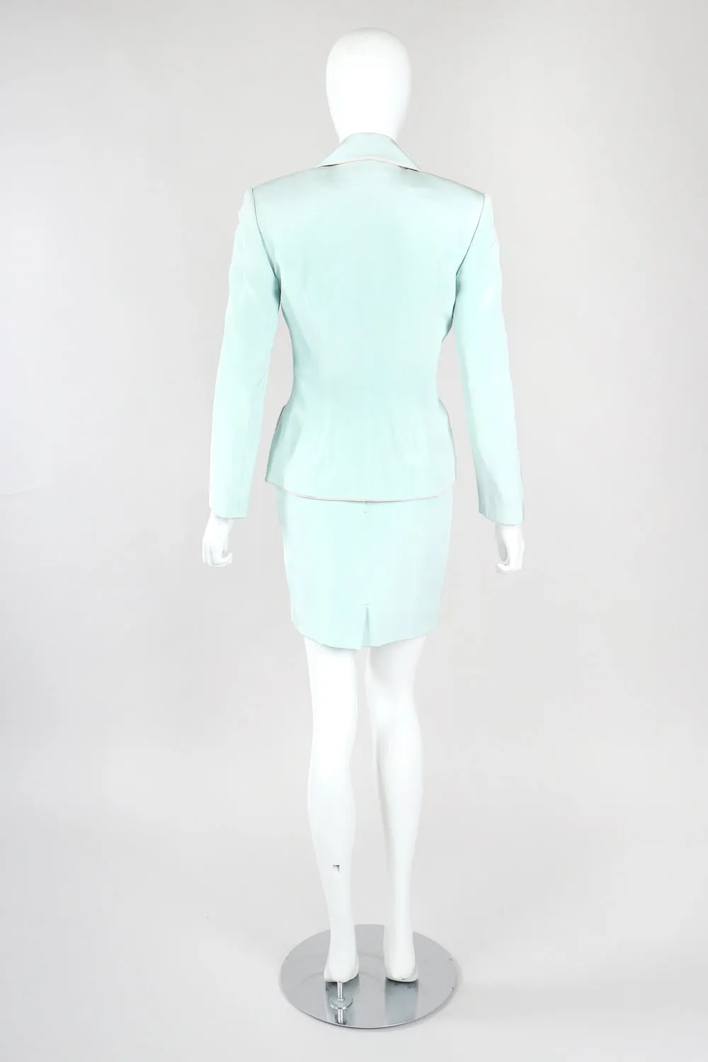 Silk Piped Pajama Jacket & Skirt Set