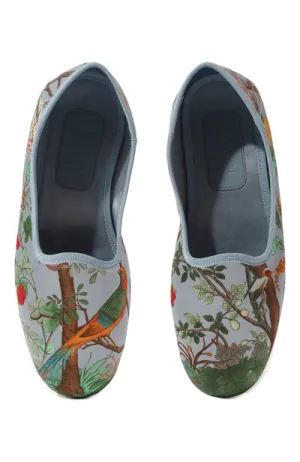 Silk Slippers with Tian Motif