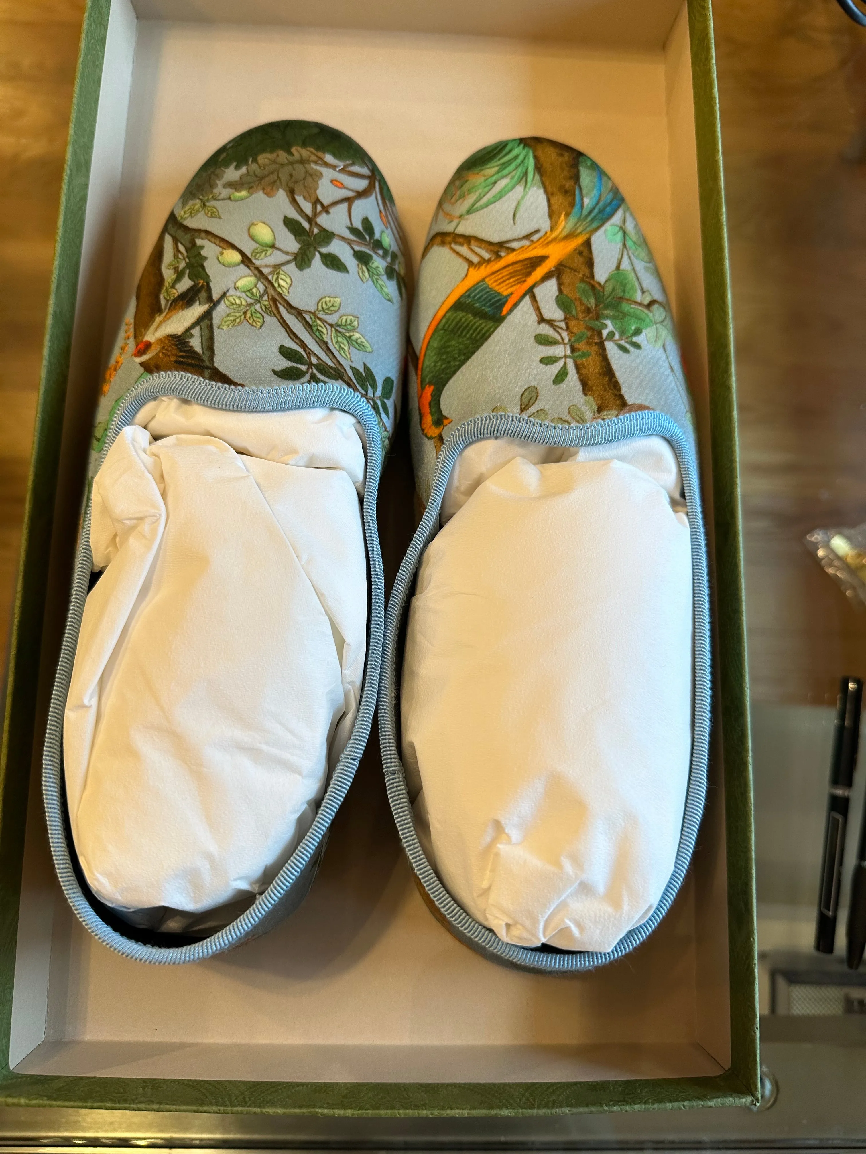 Silk Slippers with Tian Motif