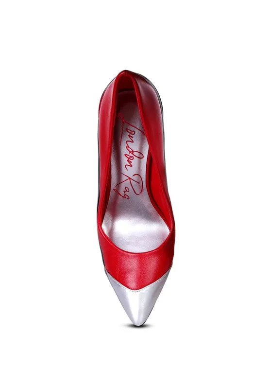 Silver Tip Stiletto Heels