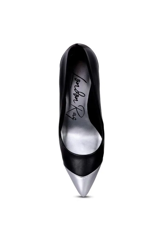 Silver Tip Stiletto Heels
