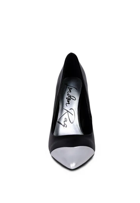 Silver Tip Stiletto Heels