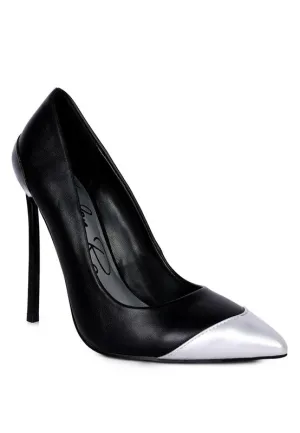 Silver Tip Stiletto Heels