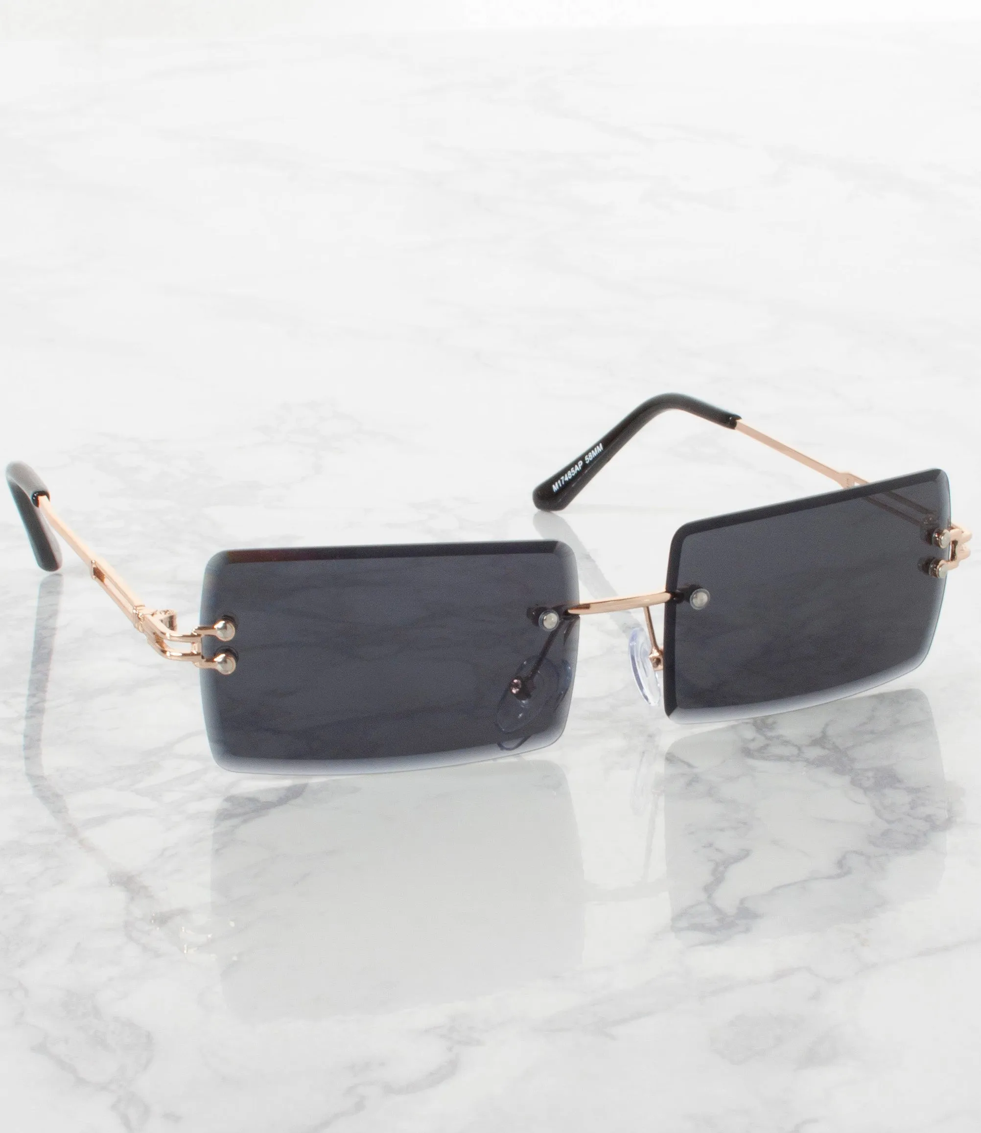 Single Color Sunglasses - M17485AP-BLACK- Pack of 6 - $3.5/piece