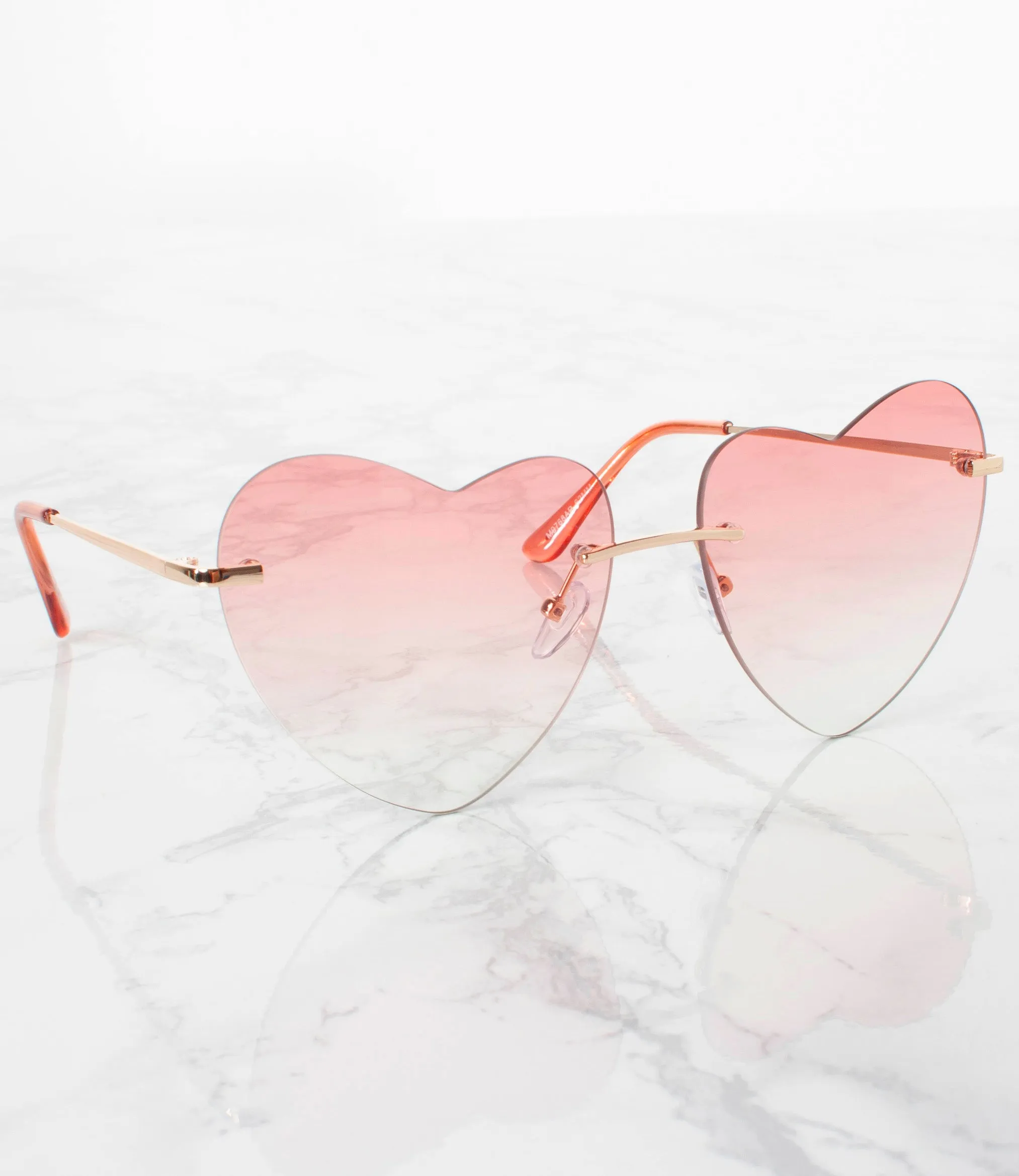 Single Color Sunglasses - M9768AP-CLEAR-TO-PINK - Pack of 6 - $4.25/piece