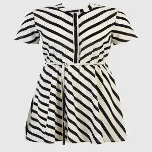 Sissy Boy Earn Your Stripes Short Sleeve Mini Dress Black/Off White