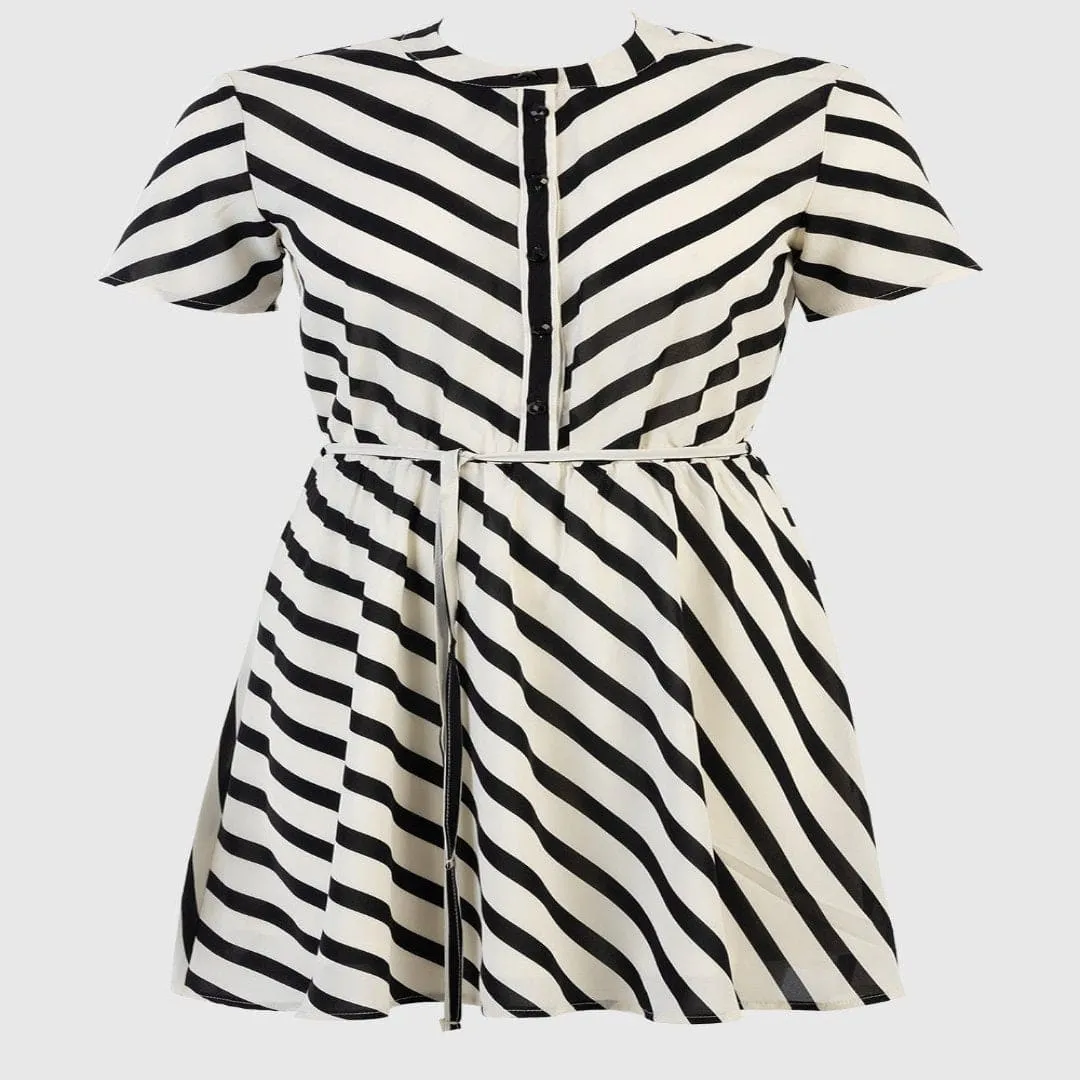 Sissy Boy Earn Your Stripes Short Sleeve Mini Dress Black/Off White