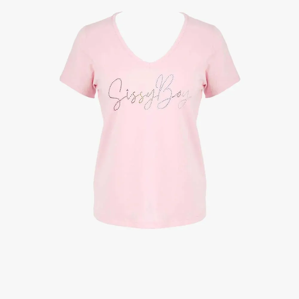 Sissy Boy New Distance Bling Logo Top Light Pink