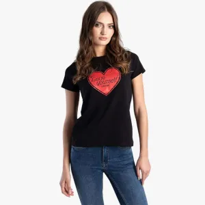 Sissy Boy Shining Heart Multi Technique Logo Top Black