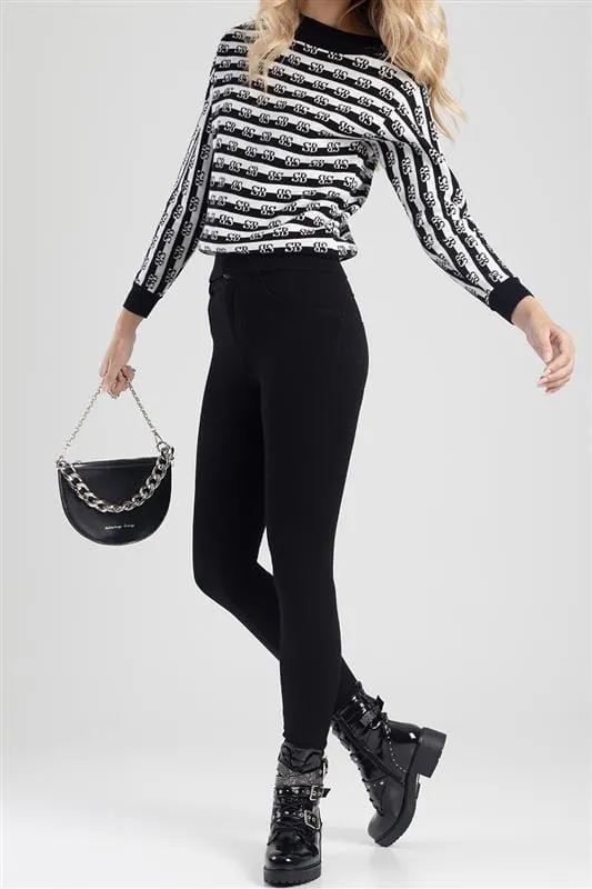 Sissyboy Ladies Joey  Axel  Knit  Jegging Black