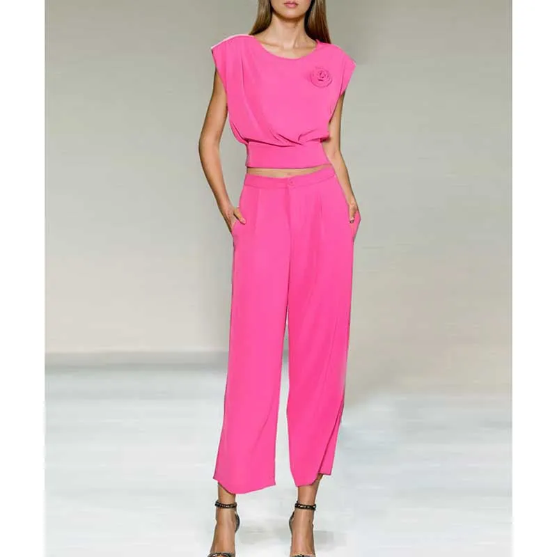 Sleeveless Top Two-Pieces Set Casual Pantsuit