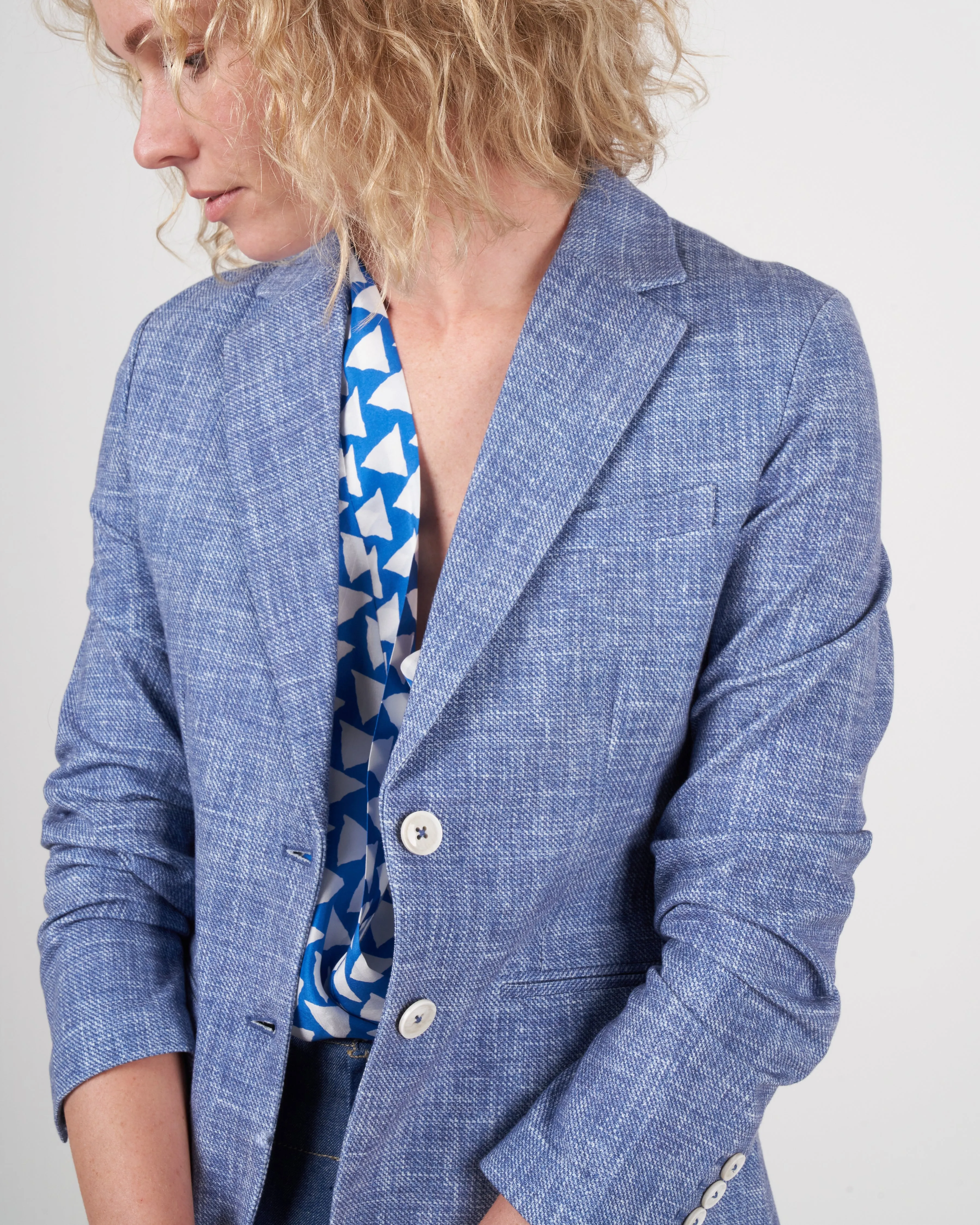 slim long jacket - elettrico