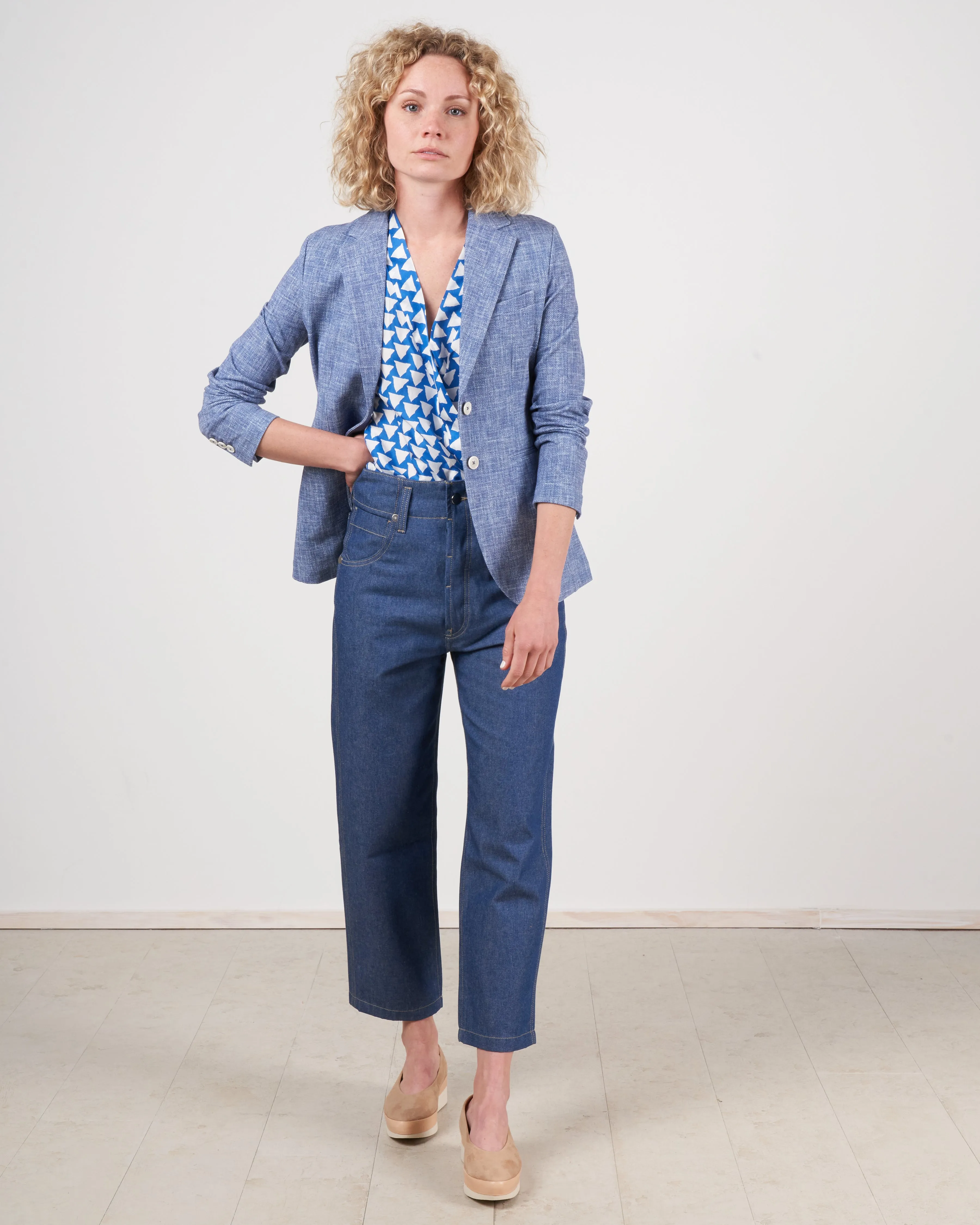 slim long jacket - elettrico