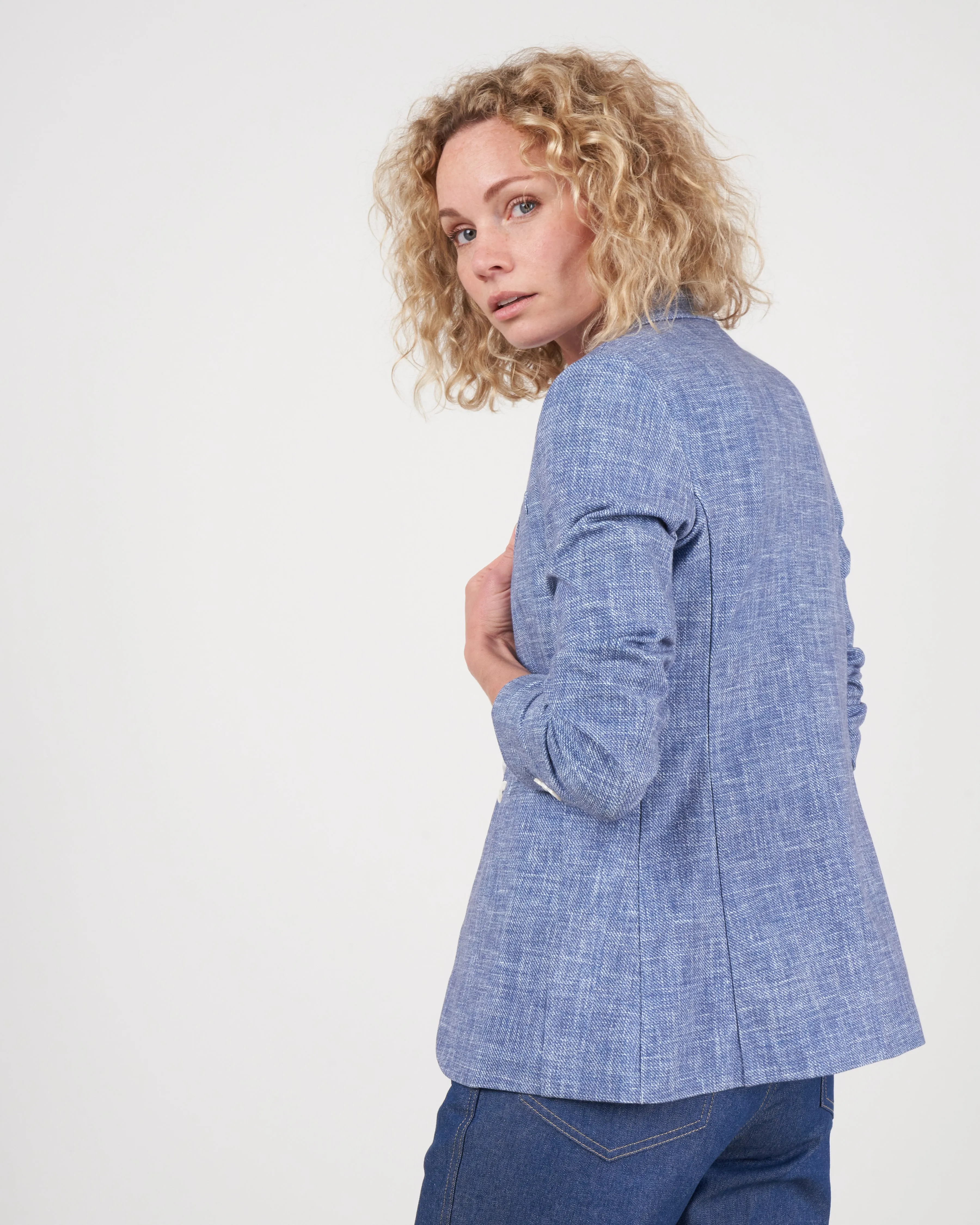 slim long jacket - elettrico