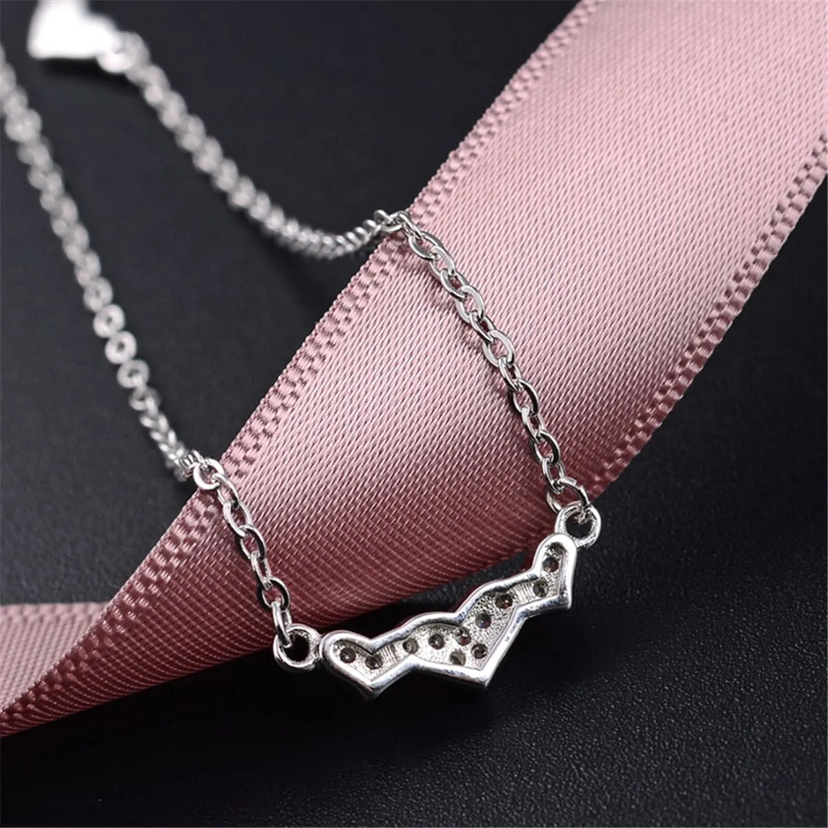Sterling Silver & Cubic Zirconia Triple Rose Pendant Necklace