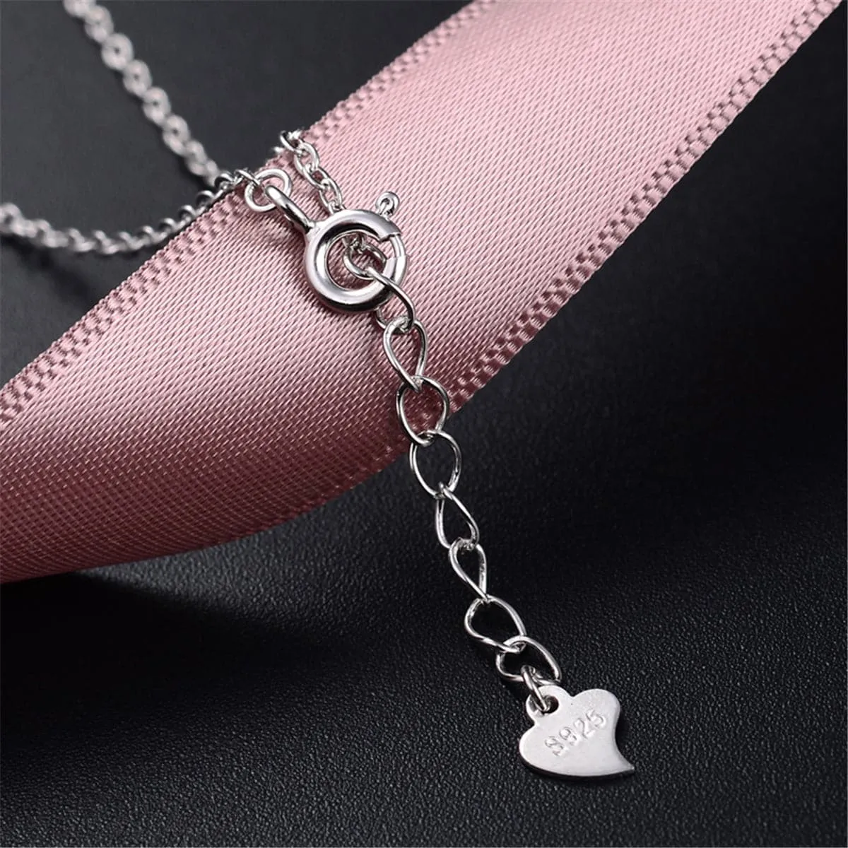 Sterling Silver & Cubic Zirconia Triple Rose Pendant Necklace