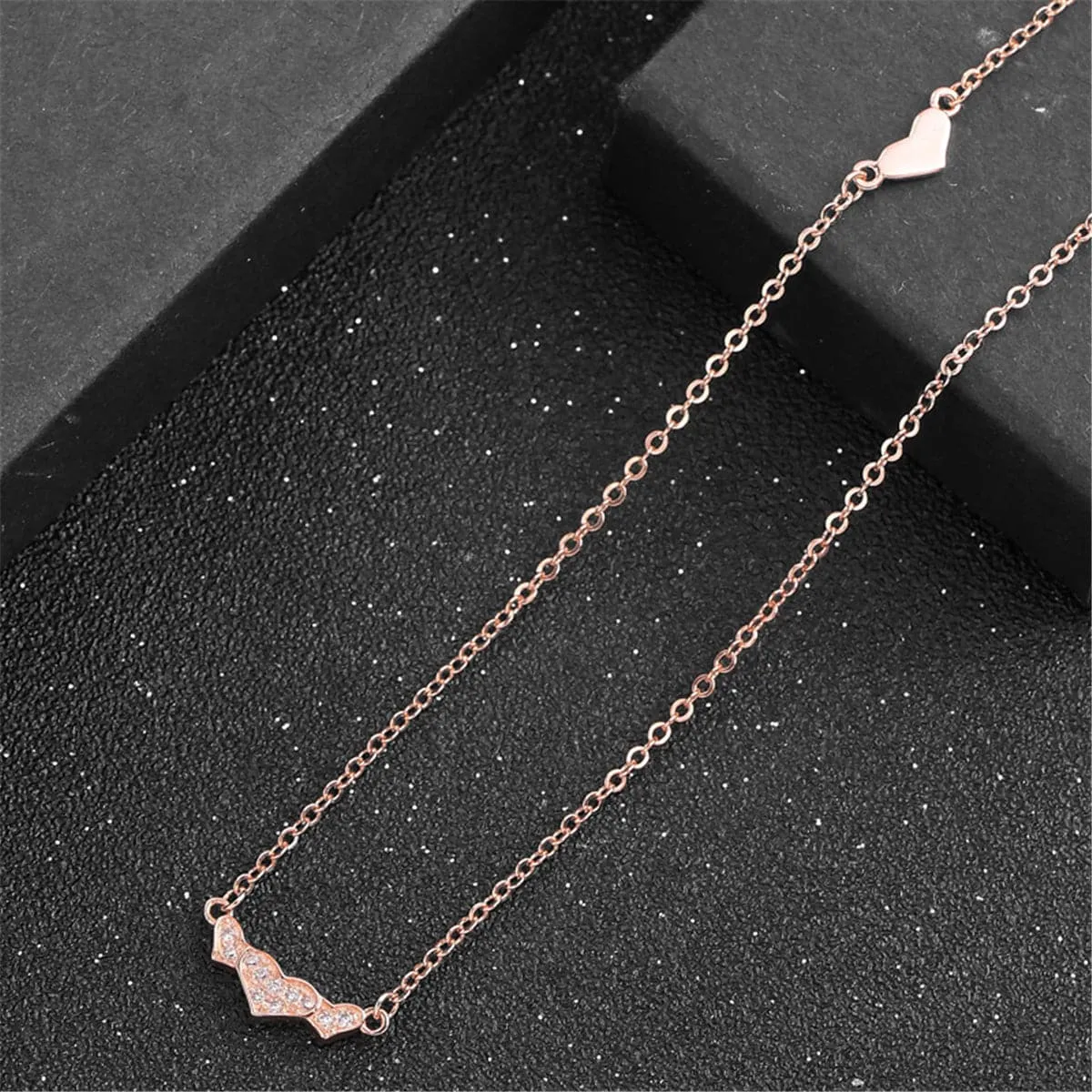 Sterling Silver & Cubic Zirconia Triple Rose Pendant Necklace