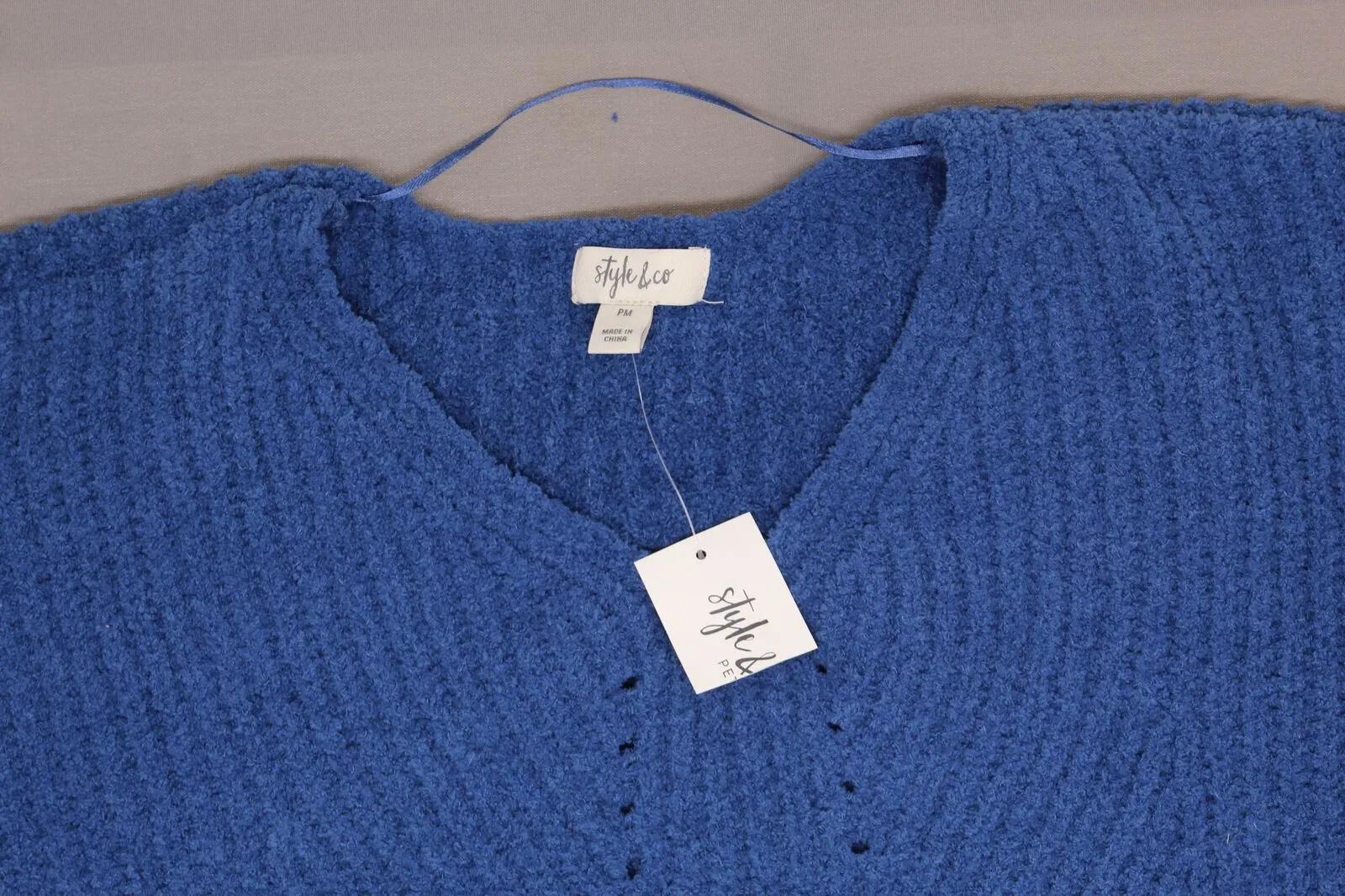 Style & Co. Women's Petite Chenille V-Neck Sweater. 100041816PT