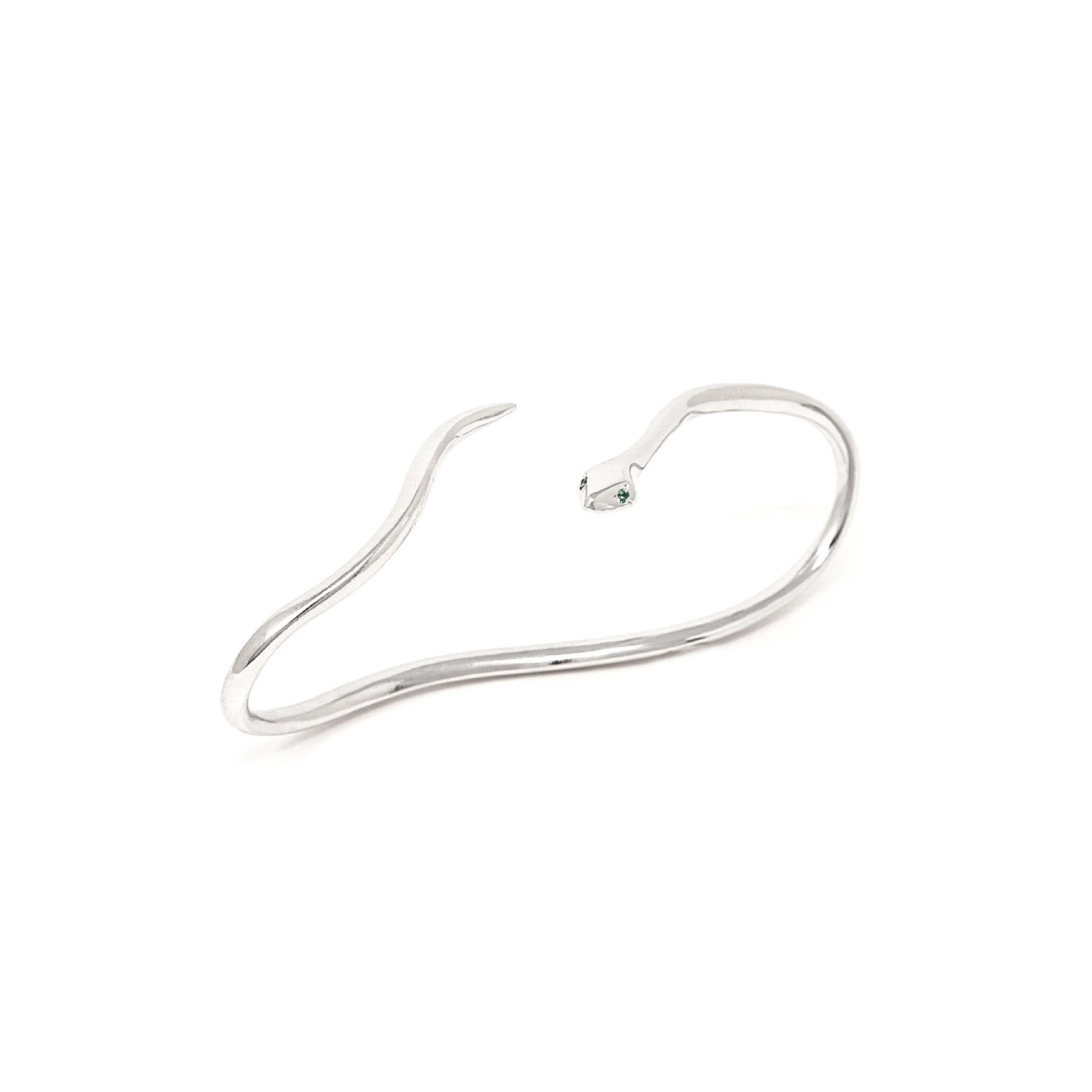 SukiSo Women's Snake Palm Cuff Bracelet in Silver