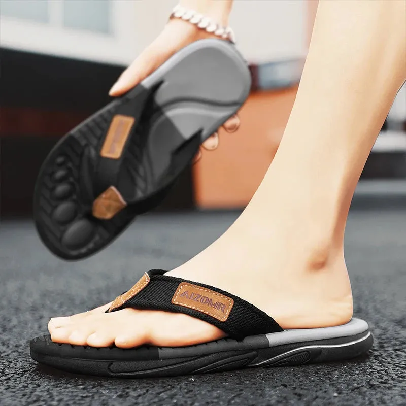 Summer Men's Flip Flops – Breathable, Non-Slip Beach Slippers