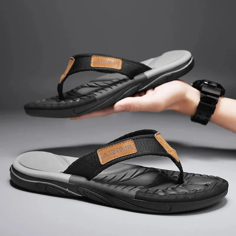 Summer Men's Flip Flops – Breathable, Non-Slip Beach Slippers