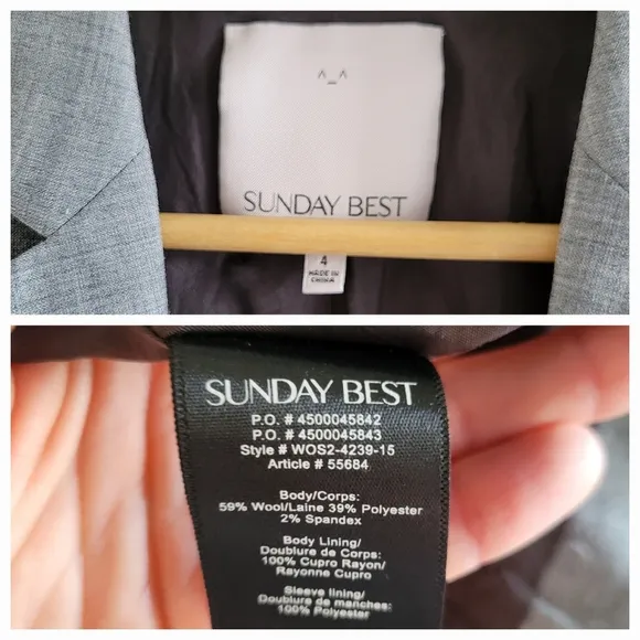 Sunday Best by Aritzia Wool Blend Casual Business Everyday Button-up Blazer