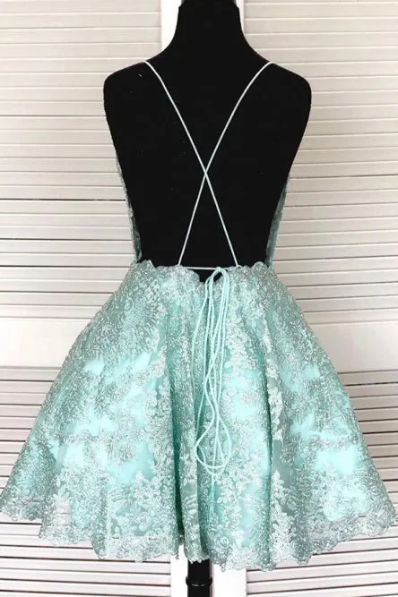 Sweet Square Above Knee Sleeveless Homecoming Dress with Appliques OHM056