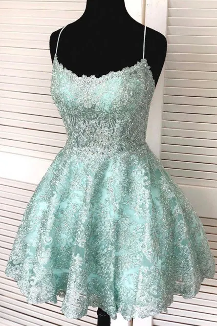 Sweet Square Above Knee Sleeveless Homecoming Dress with Appliques OHM056