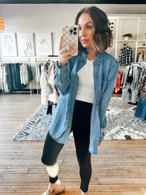 Tara Oversize Denim Button Up