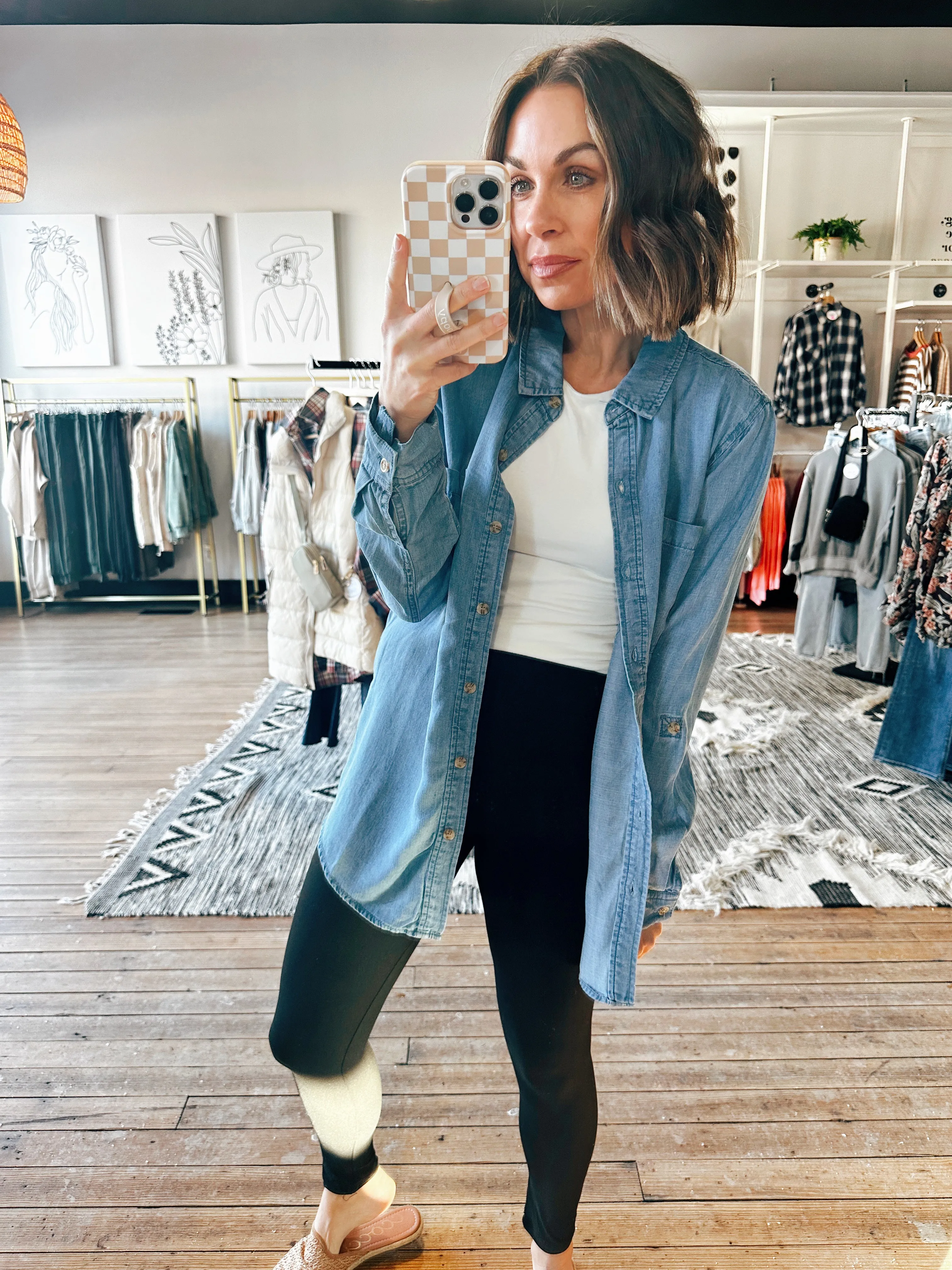 Tara Oversize Denim Button Up