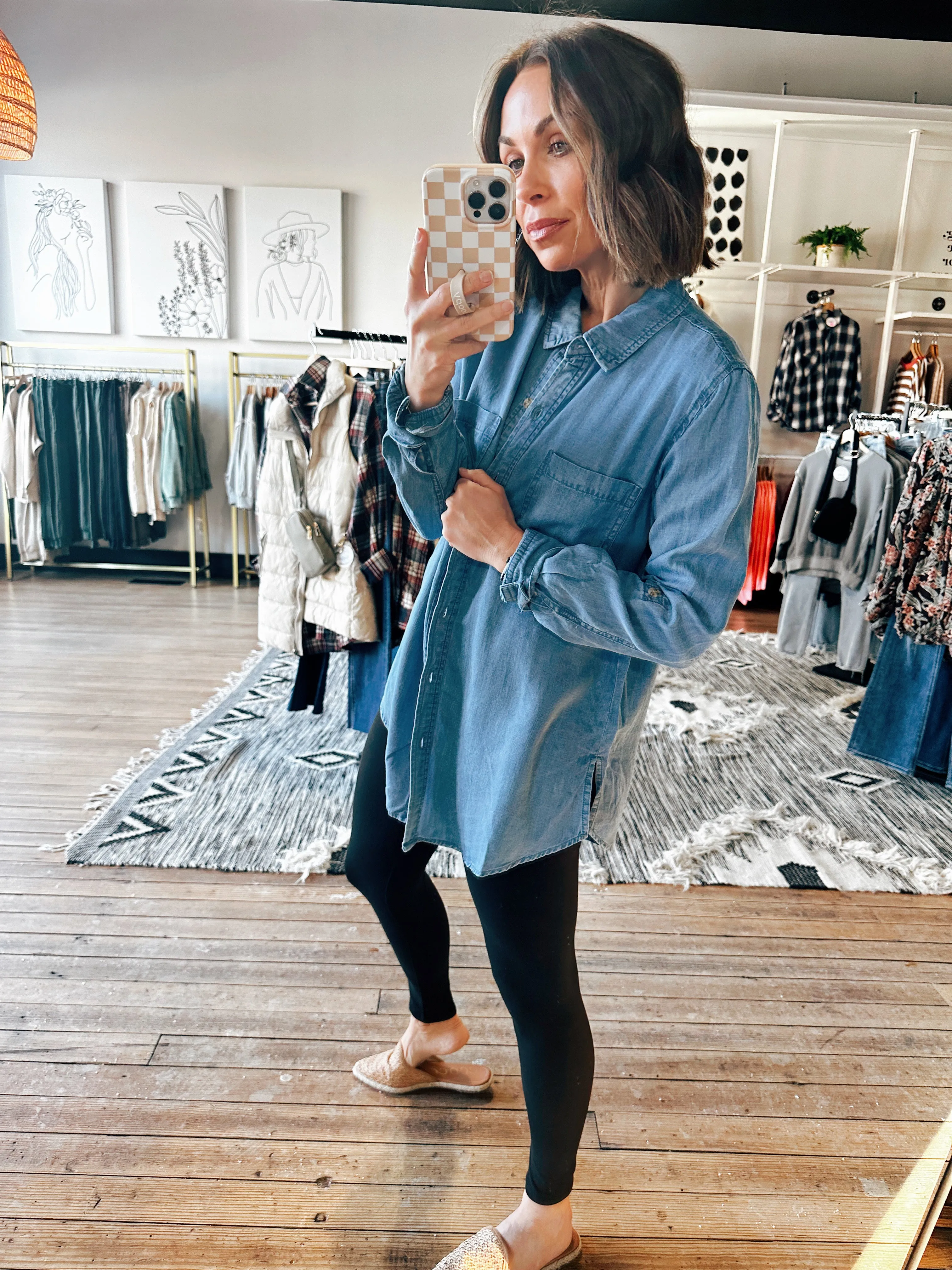 Tara Oversize Denim Button Up